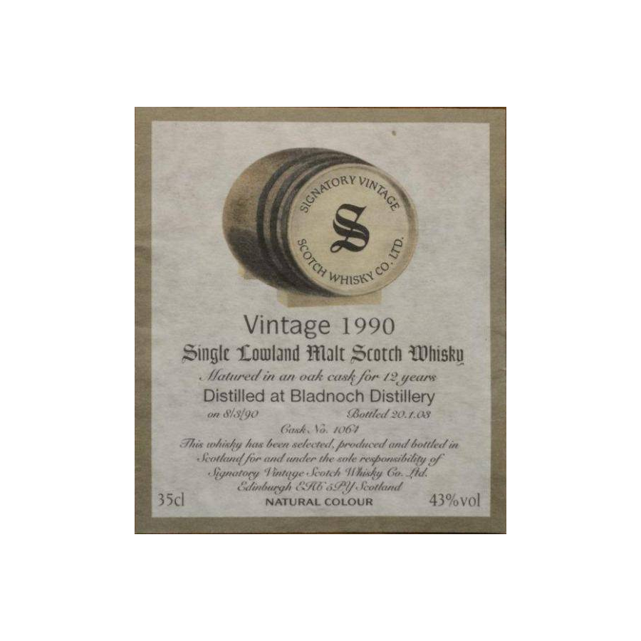 Bladnoch Vintage Collection 1990 12 Years Single Malt Whisky