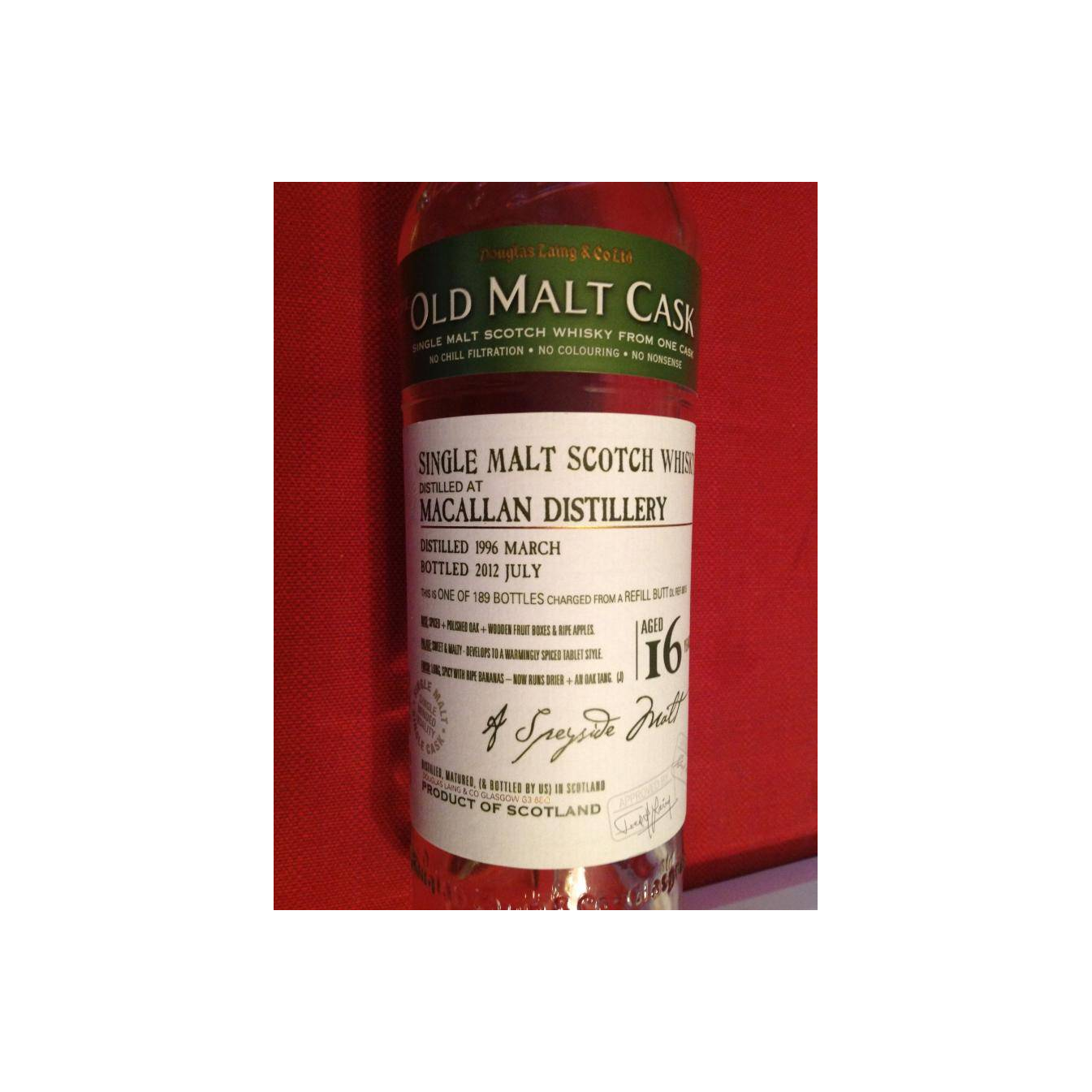 The Macallan Old Malt Cask 1996 16 Years Single Malt Whisky