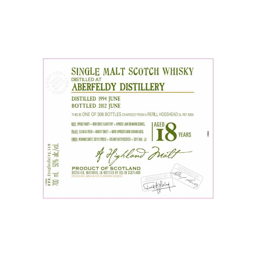 Aberfeldy Old Malt Cask 1994 18 Years Single Malt Whisky 2