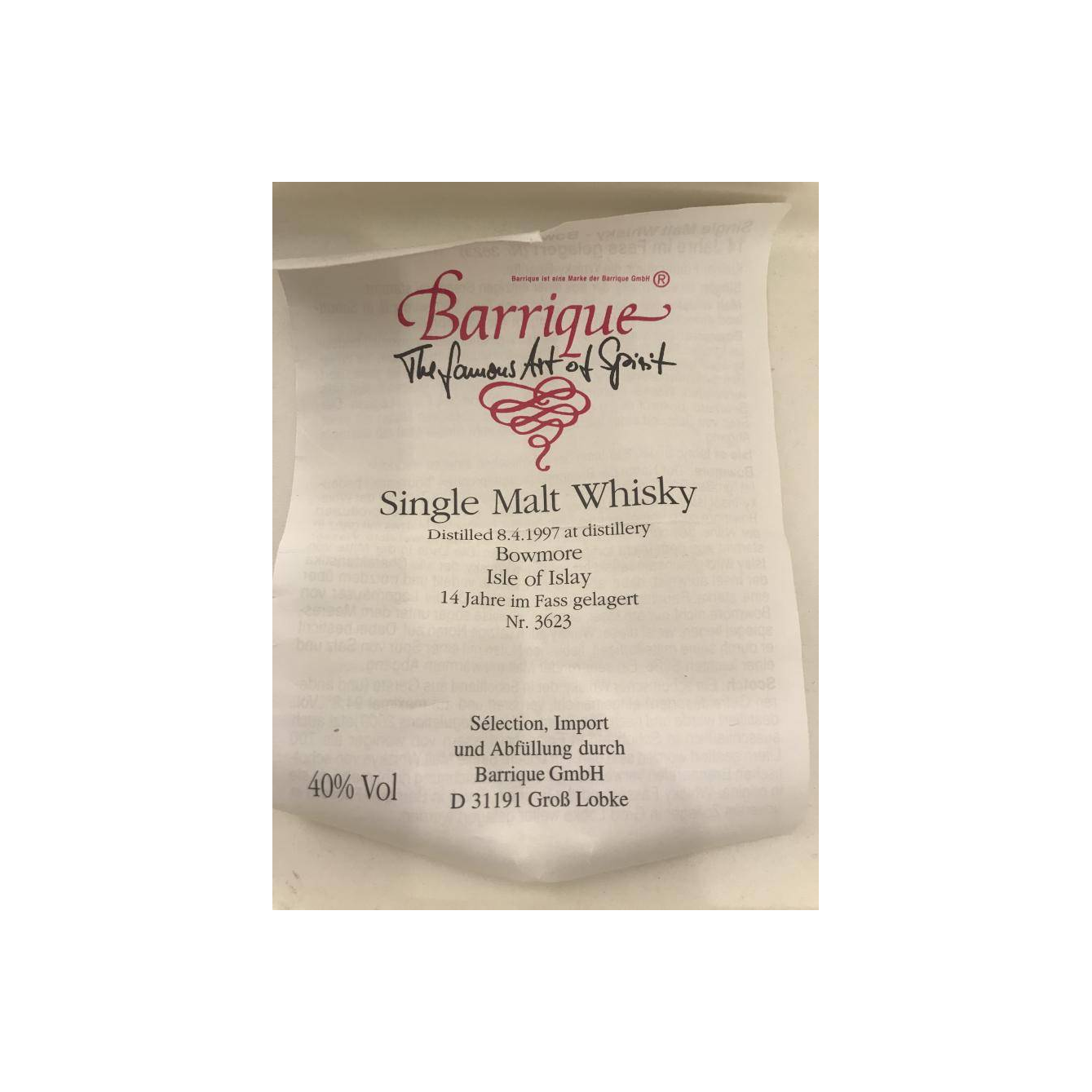 Bowmore 1997 14 Years Single Malt Whisky