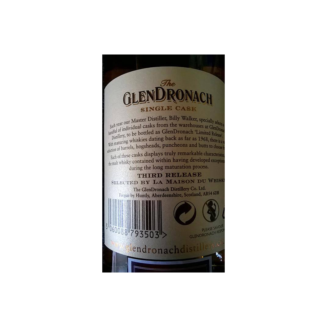 GlenDronach Single Cask 2002 9 Years Single Malt Whisky 2