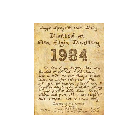 Glen Elgin 1984 27 Years Single Malt Whisky 2
