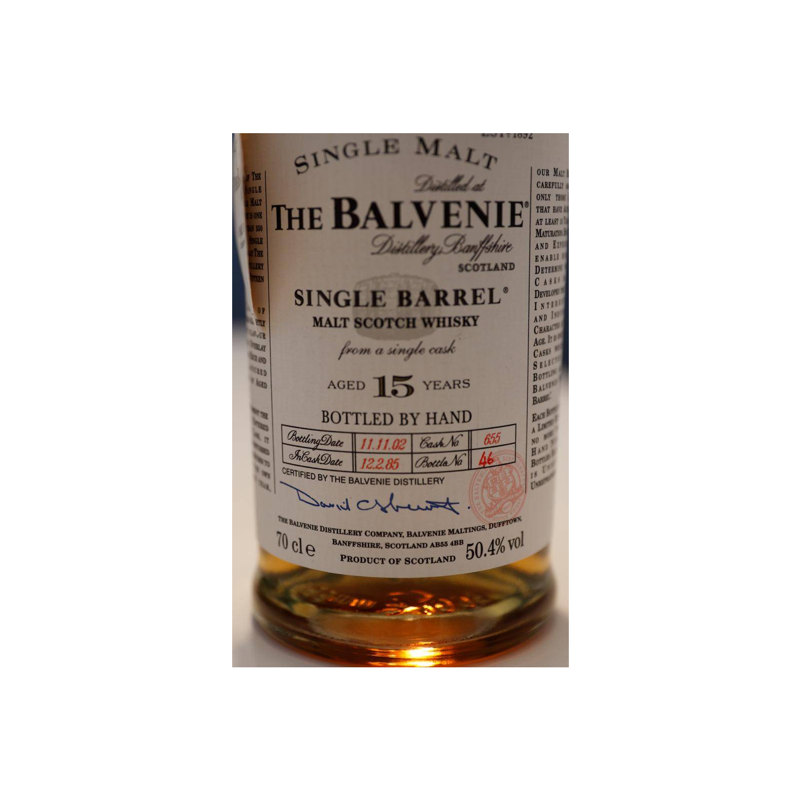The Balvenie Single Cask 1985 15 Years Single Malt Whisky 3