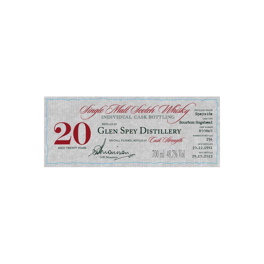Glen Spey Individual Cask Bottling 1991 20 Years Single Malt Whisky 2