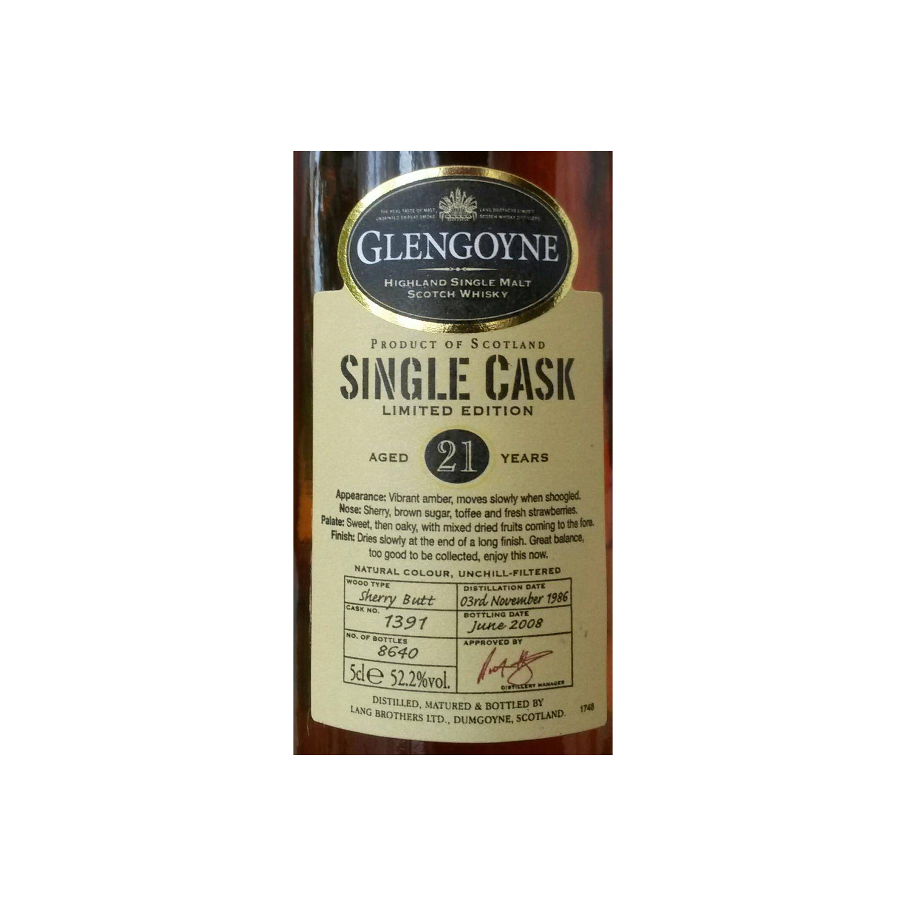 Glengoyne 1986 21 Years Single Malt Whisky 2
