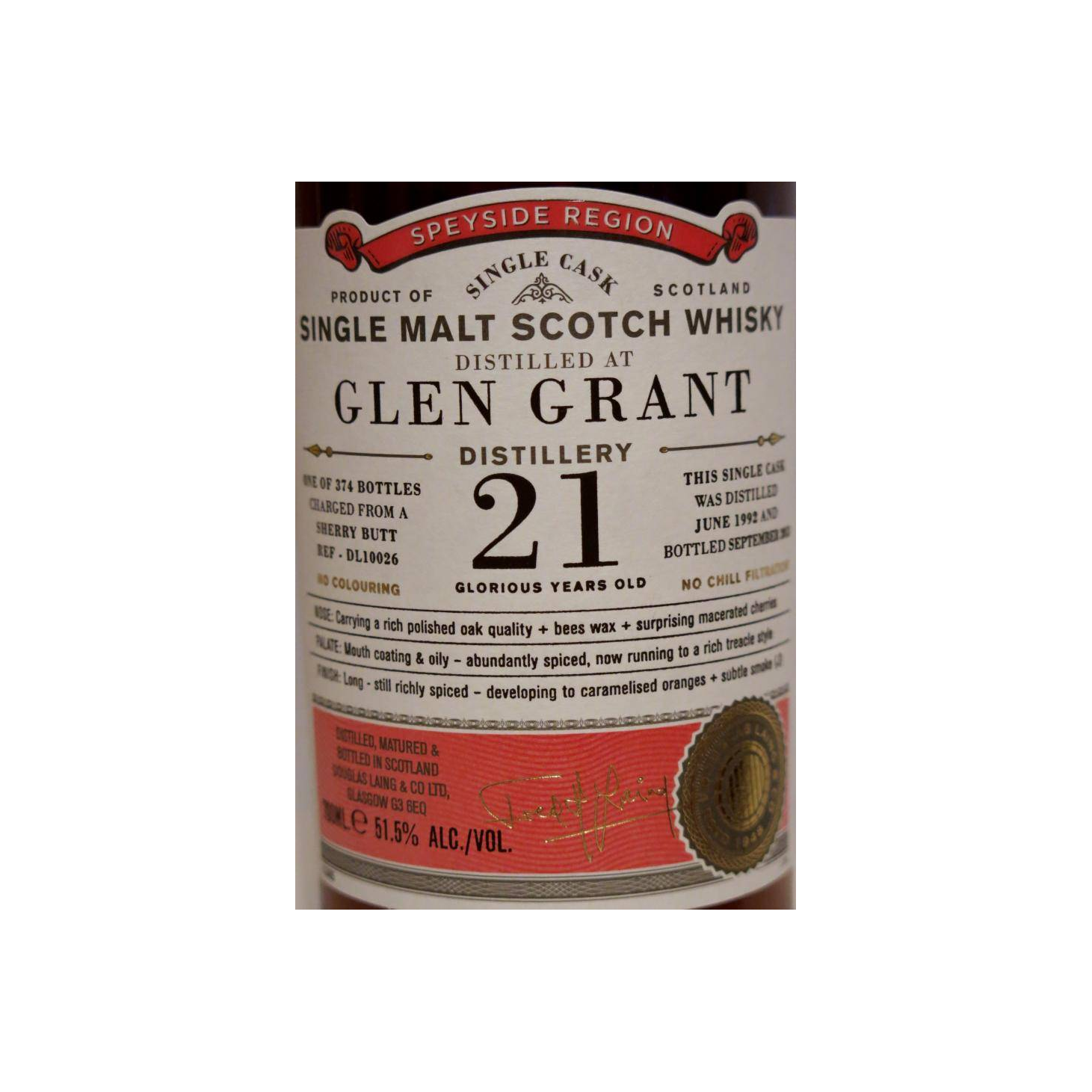 Glen Grant Old Particular 1992 21 Years Single Malt Whisky 2