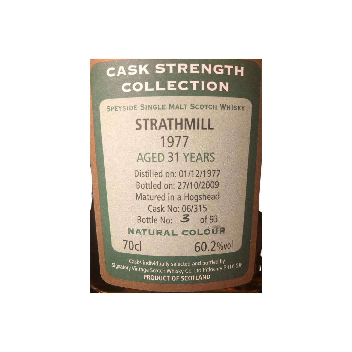 Strathmill Cask Strength Collection 1977 31 Years Single Malt Whisky 3