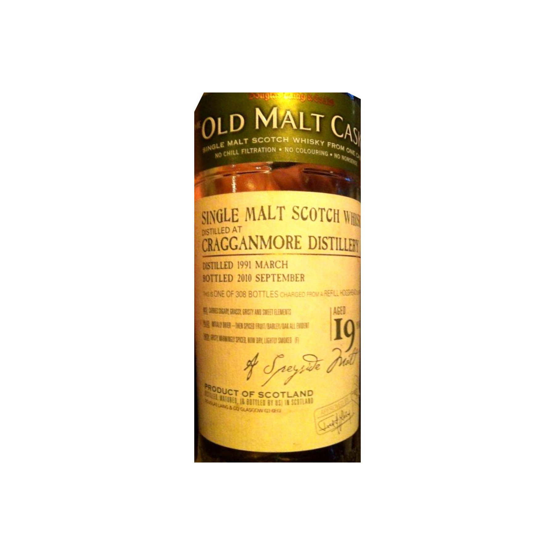 Cragganmore Old Malt Cask 1991 19 Years Single Malt Whisky