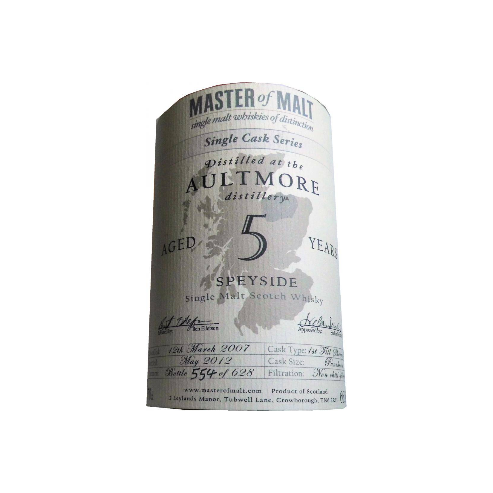 Aultmore Single Cask 2007 5 Years Single Malt Whisky 2