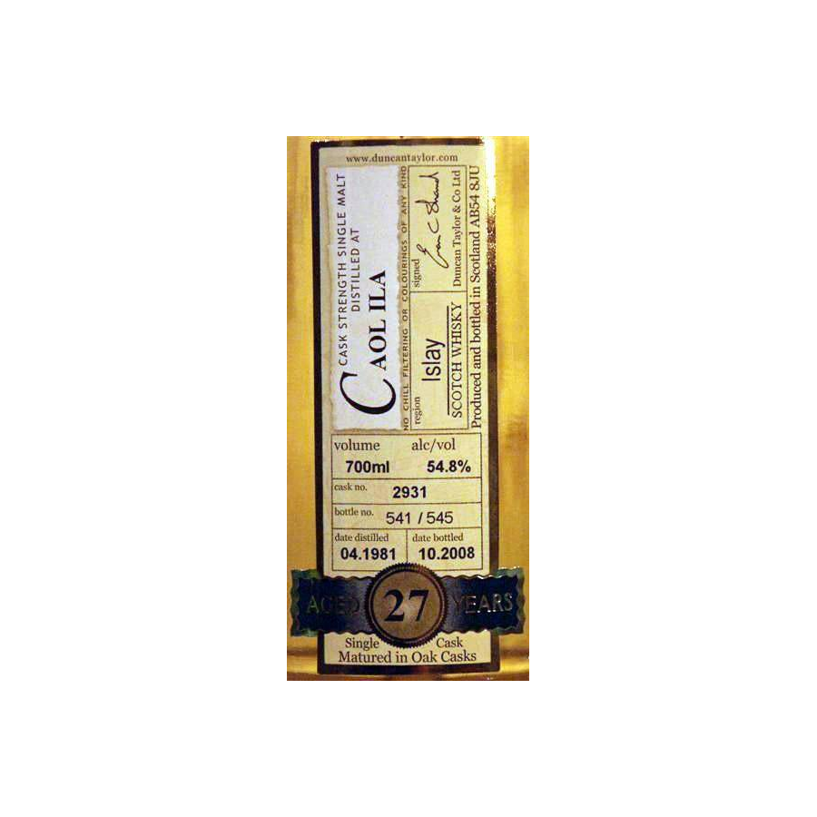 Caol Ila Rare Auld 1981 27 Years Single Malt Whisky 2