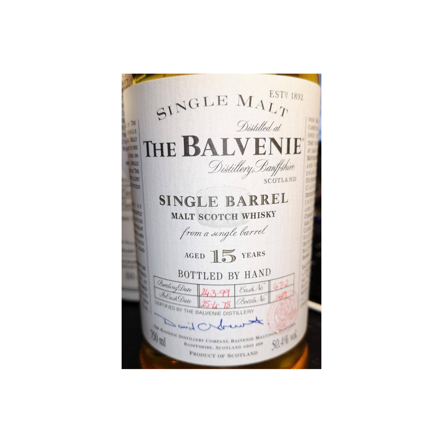 The Balvenie Single Cask 1978 15 Years Single Malt Whisky 2