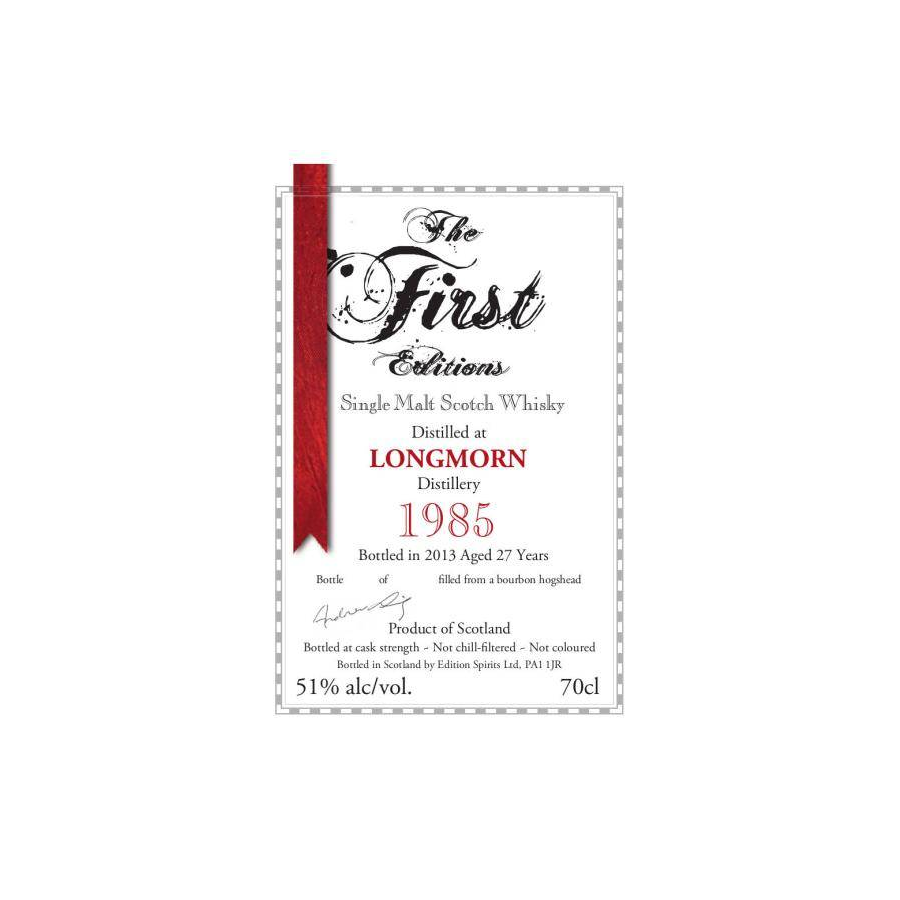 Longmorn The First Editions 1985 27 Years Single Malt Whisky