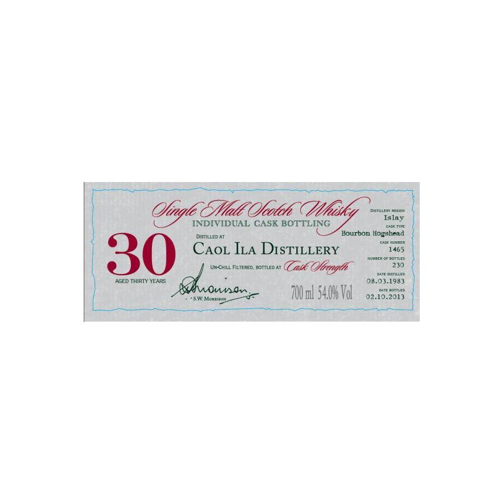 Caol Ila Individual Cask Bottling 1983 30 Years Single Malt Whisky 2