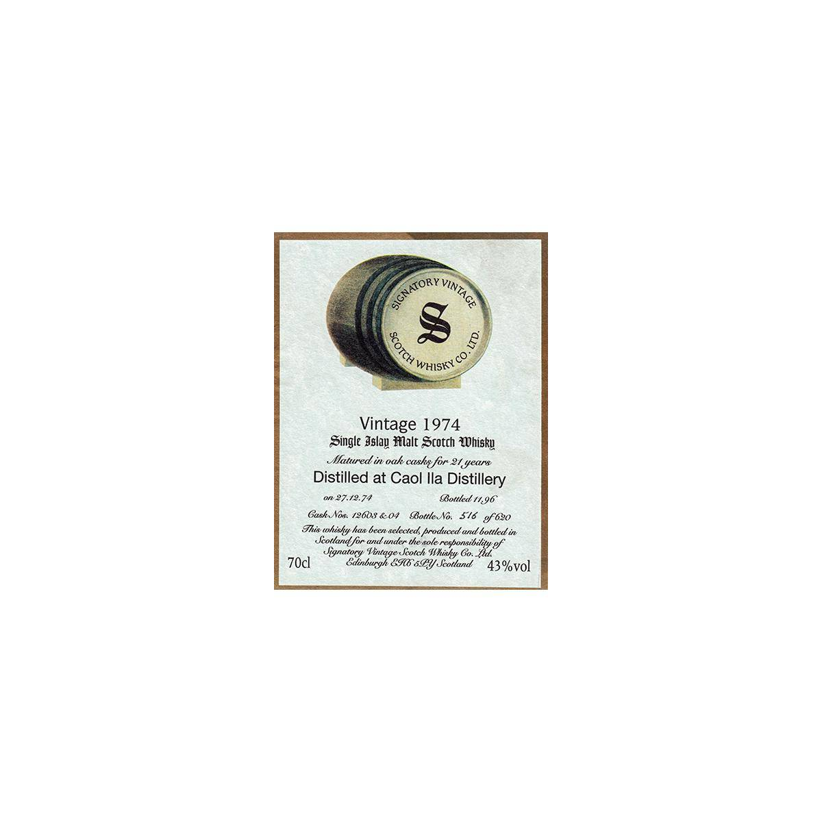 Caol Ila Vintage Collection 1974 21 Years Single Malt Whisky