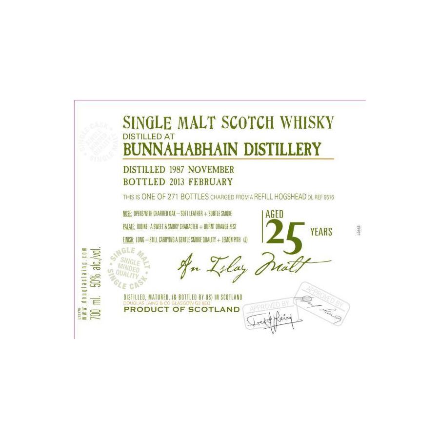 Bunnahabhain Old Malt Cask 1987 25 Years Single Malt Whisky
