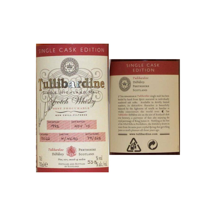 Tullibardine 1992 18 Years Single Malt Whisky 2