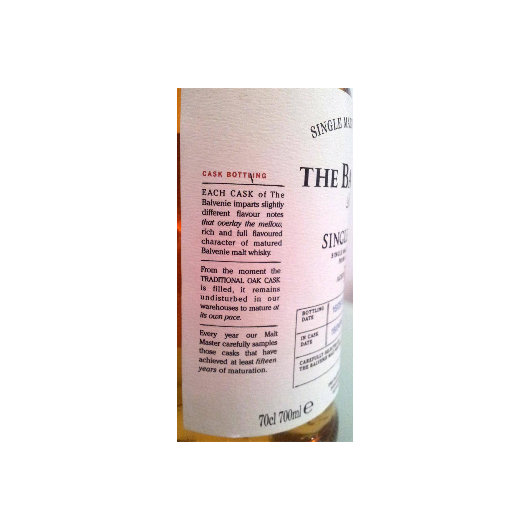 The Balvenie Single Cask 1996 15 Years Single Malt Whisky 3