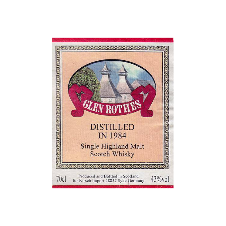 The Glenrothes 1984 11 Years Single Malt Whisky