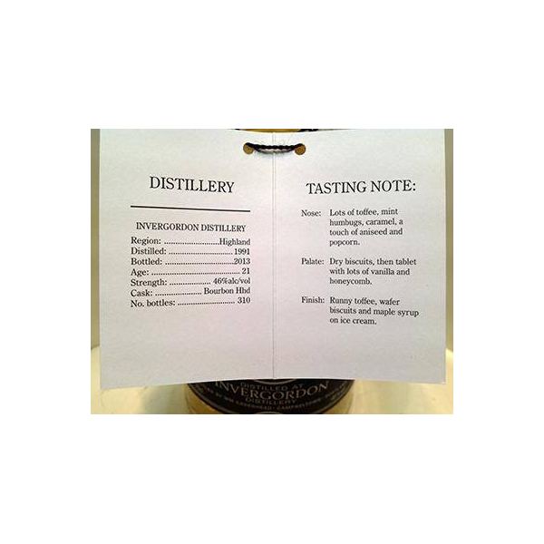 Invergordon 1991 21 Years Single Grain Whisky 3