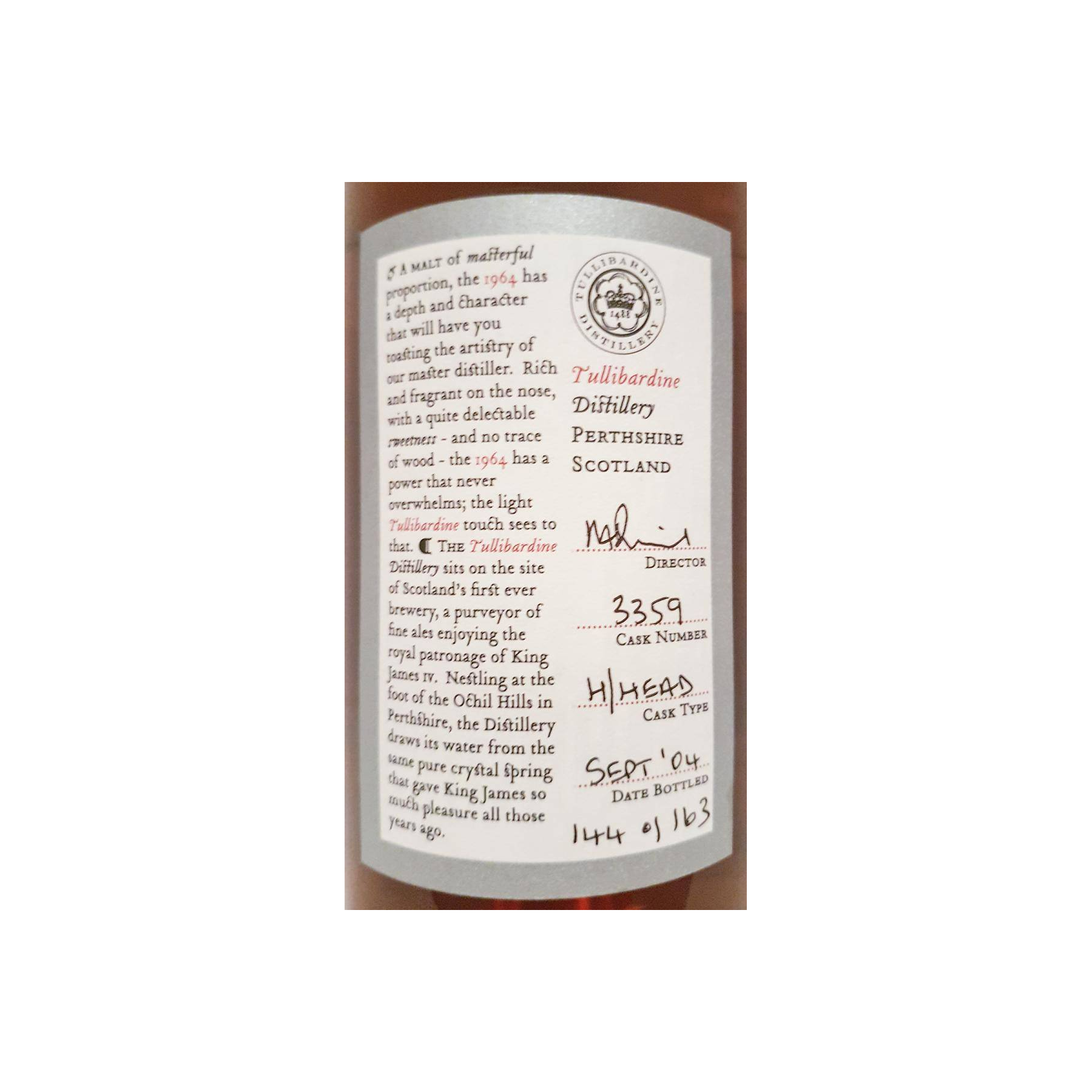 Tullibardine 1964 40 Years Single Malt Whisky 3