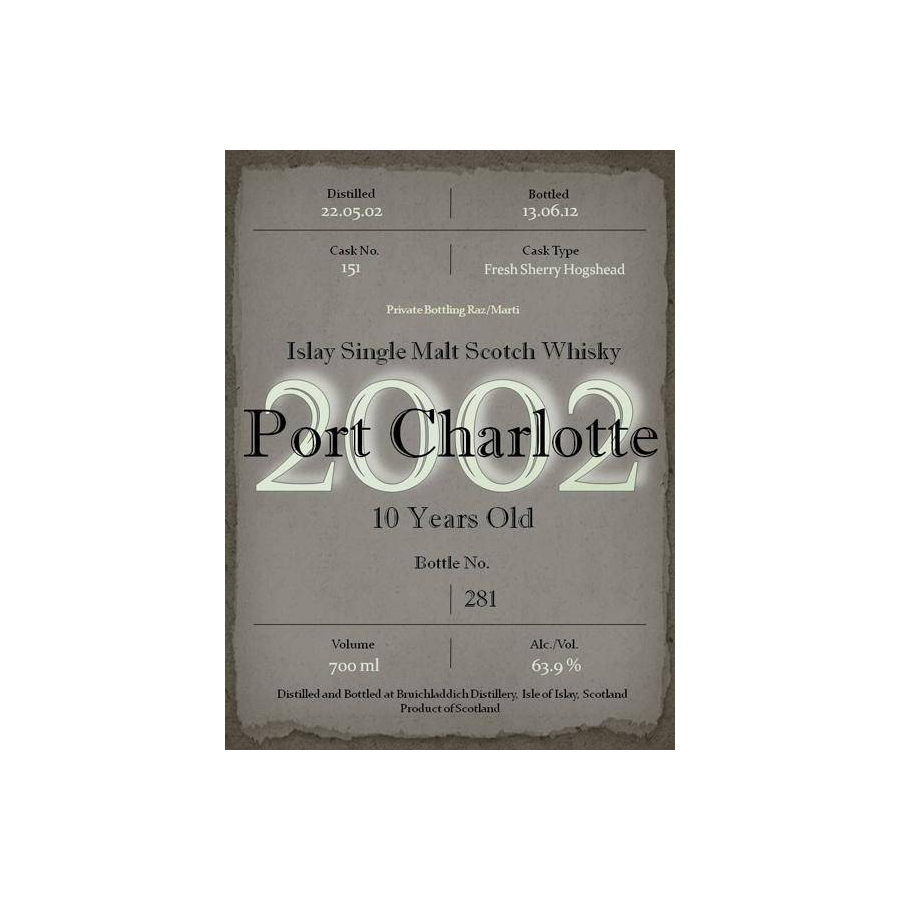 Port Charlotte 2002 10 Years Single Malt Whisky 2