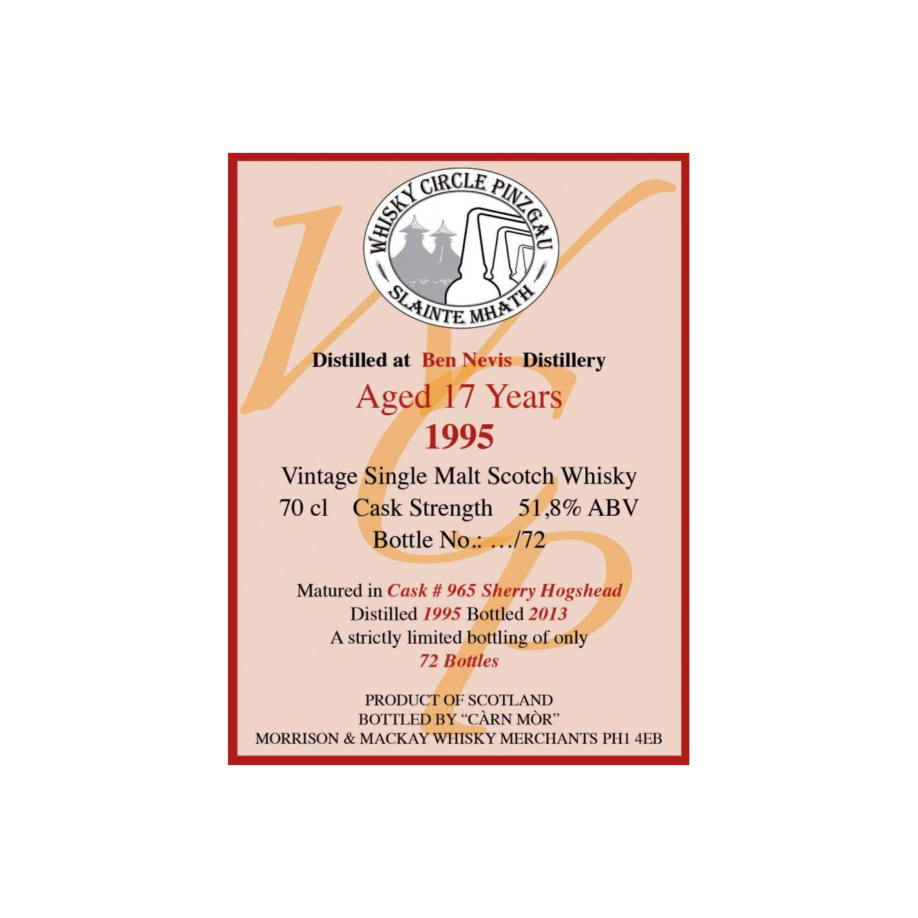 Ben Nevis Limited Edition 1995 17 Years Single Malt Whisky 2