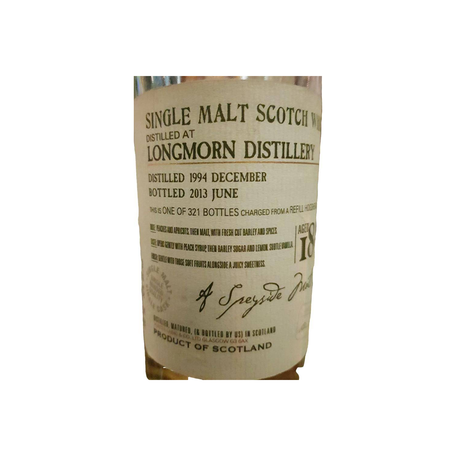 Longmorn Old Malt Cask 1994 18 Years Single Malt Whisky