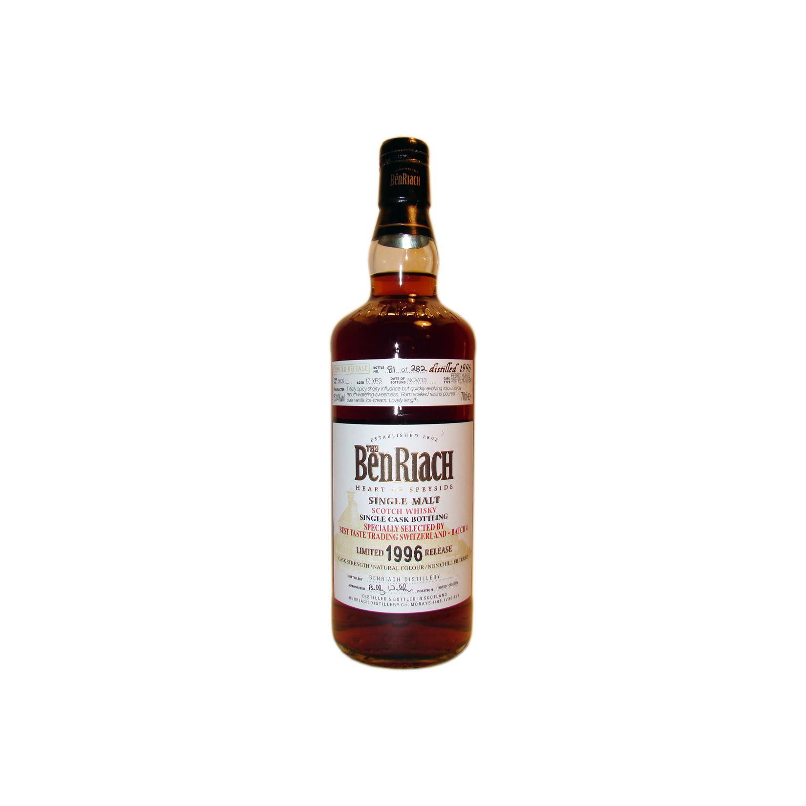 BenRiach Individual Cask Bottling 1996 17 Years Single Malt Whisky