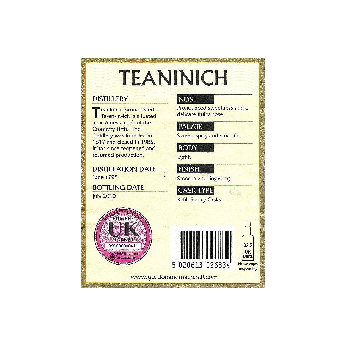Teaninich Connoisseurs Choice 1995 15 Years Single Malt Whisky 3