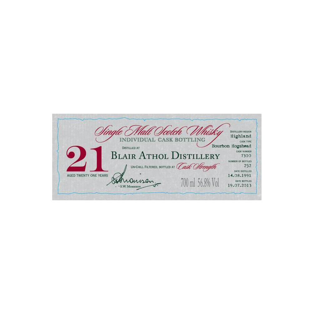 Blair Athol Individual Cask Bottling 1991 21 Years Single Malt Whisky 2