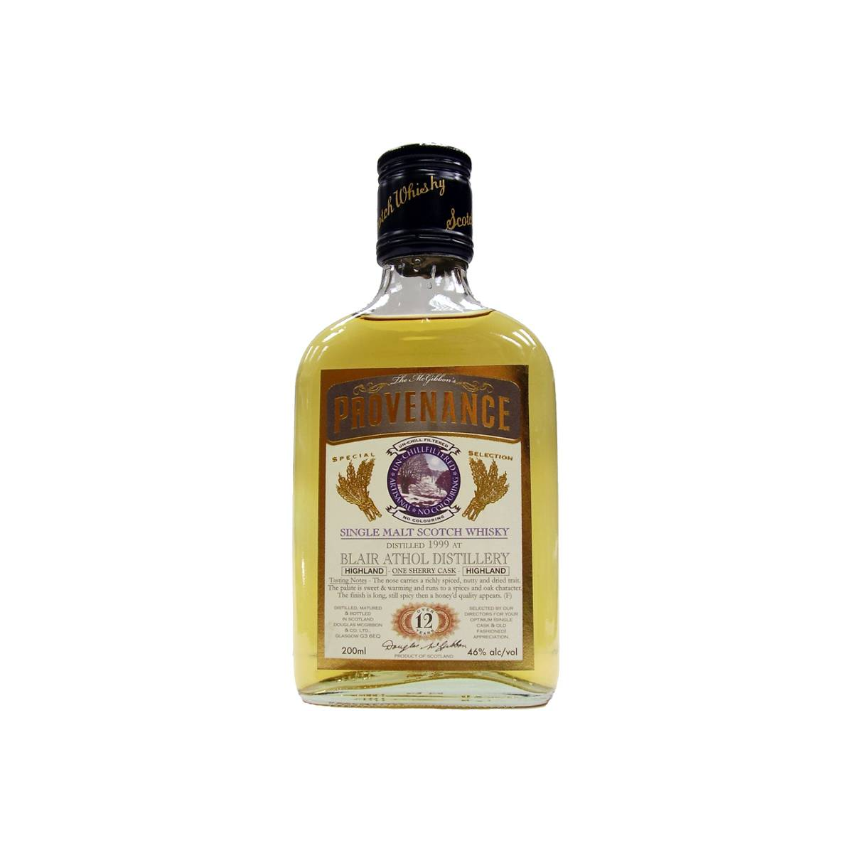 Blair Athol McGibbon's Provenance 1999 12 Years Single Malt Whisky