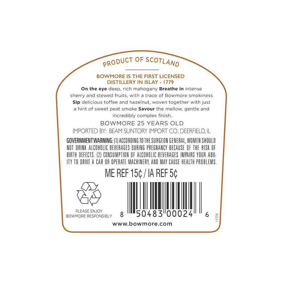Bowmore 25 Years Single Malt Whisky 3