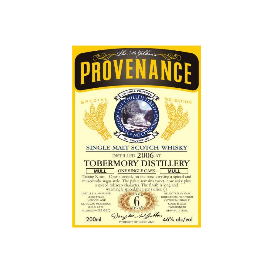 Tobermory McGibbon's Provenance 2006 6 Years Single Malt Whisky