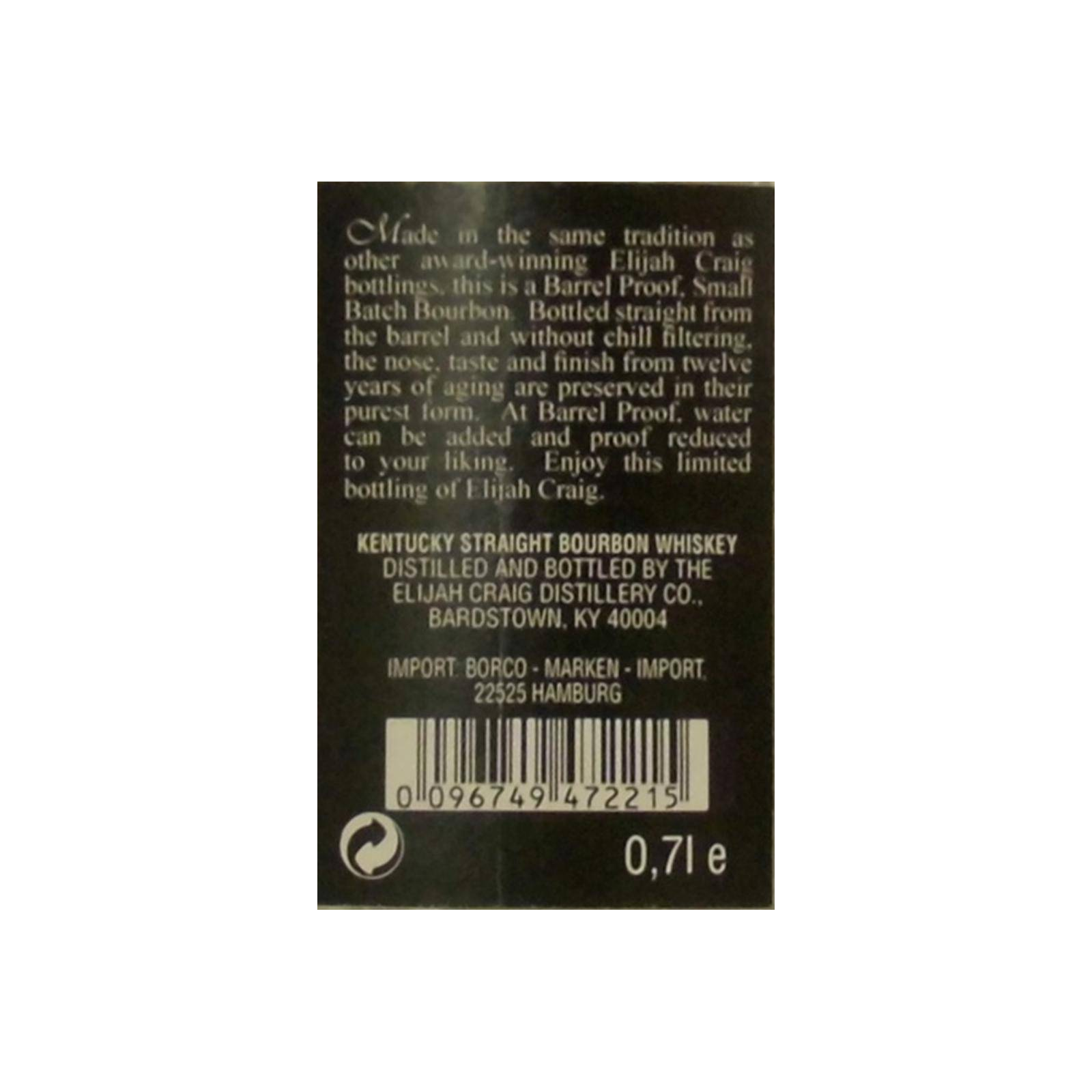 Elijah Craig 12 Years Bourbon Whisky 3