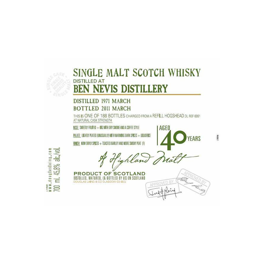 Ben Nevis Old Malt Cask 1971 40 Years Single Malt Whisky 2