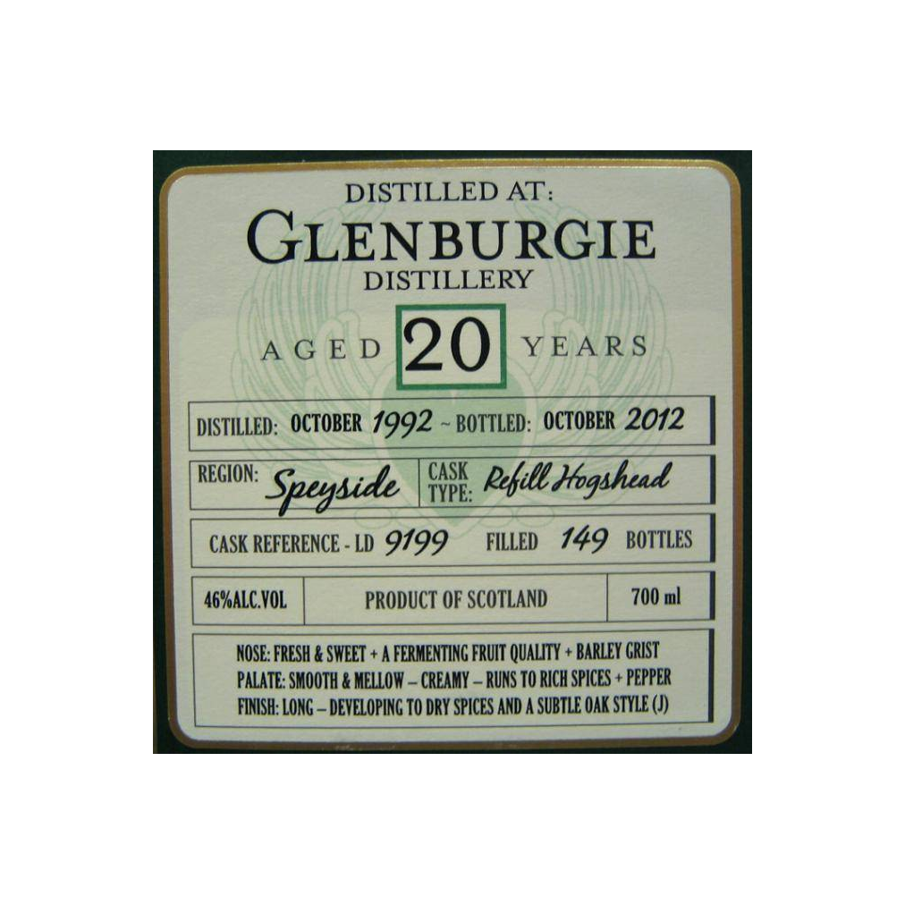 Glenburgie 1992 20 Years Single Malt Whisky 2