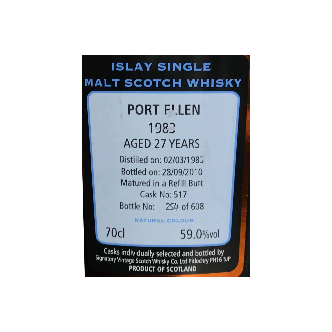 Port Ellen Cask Strength Collection 1983 27 Years Single Malt Whisky 2