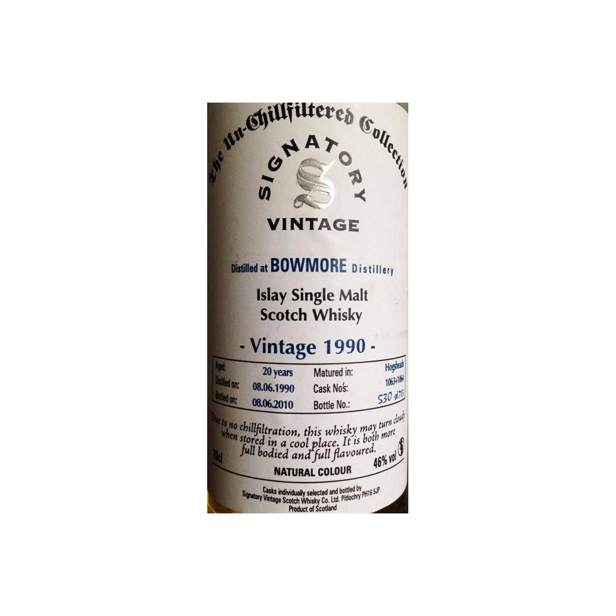 Bowmore The Un-Chillfiltered Collection 1990 20 Years Single Malt Whisky 2