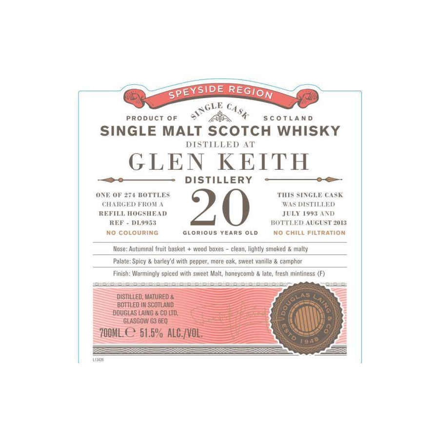 Glen Keith Old Particular 1993 20 Years Single Malt Whisky 3