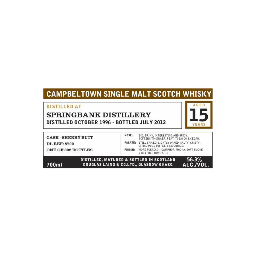 Springbank 1996 15 Years Single Malt Whisky 2
