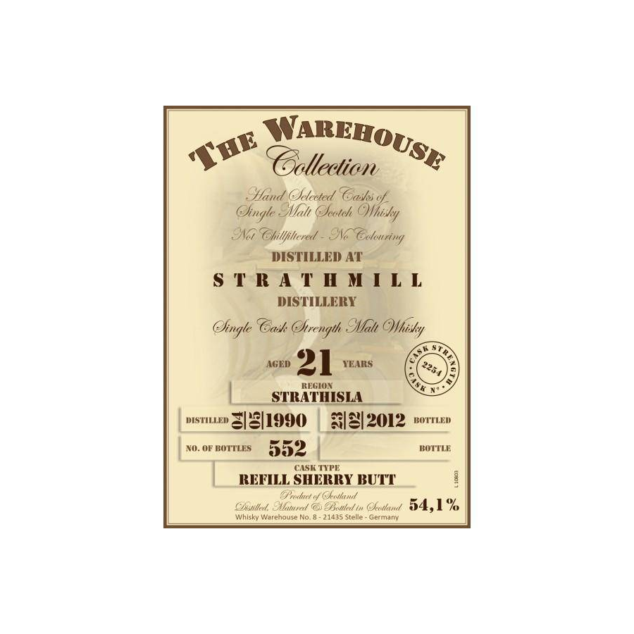 Strathmill 1990 21 Years Single Malt Whisky