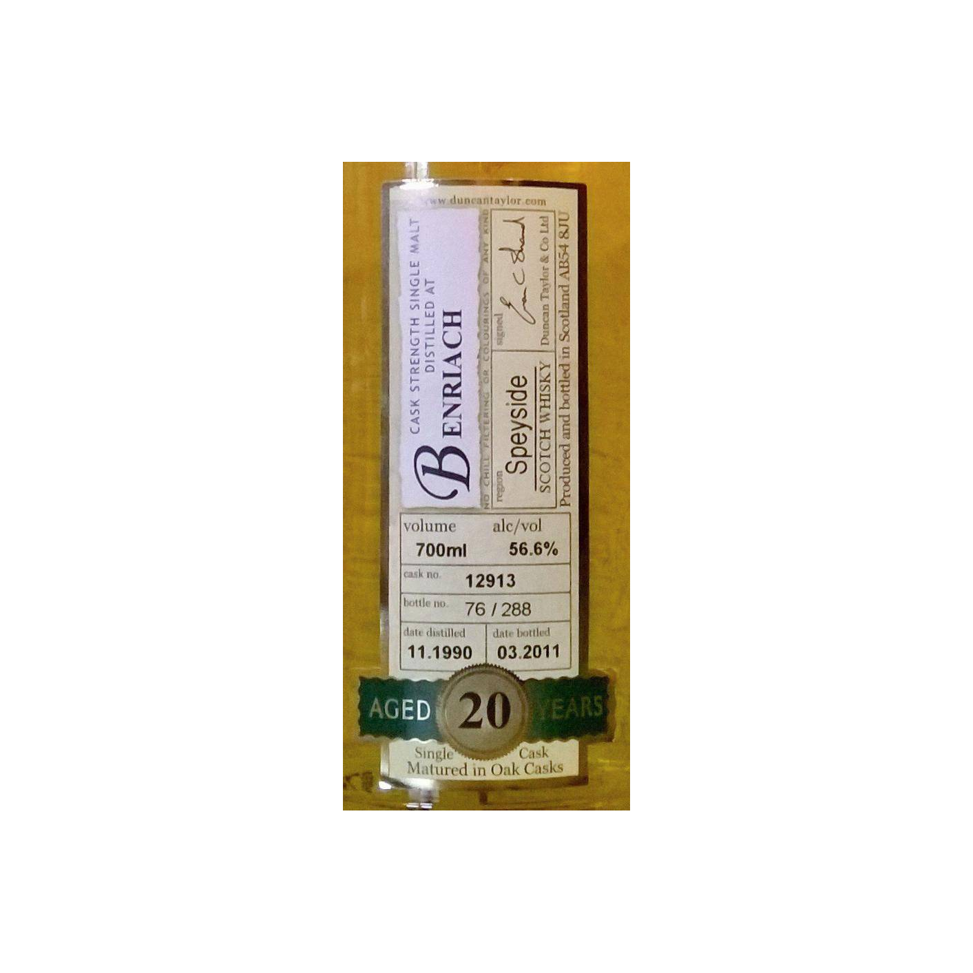 BenRiach Rare Auld 1990 20 Years Single Malt Whisky 2