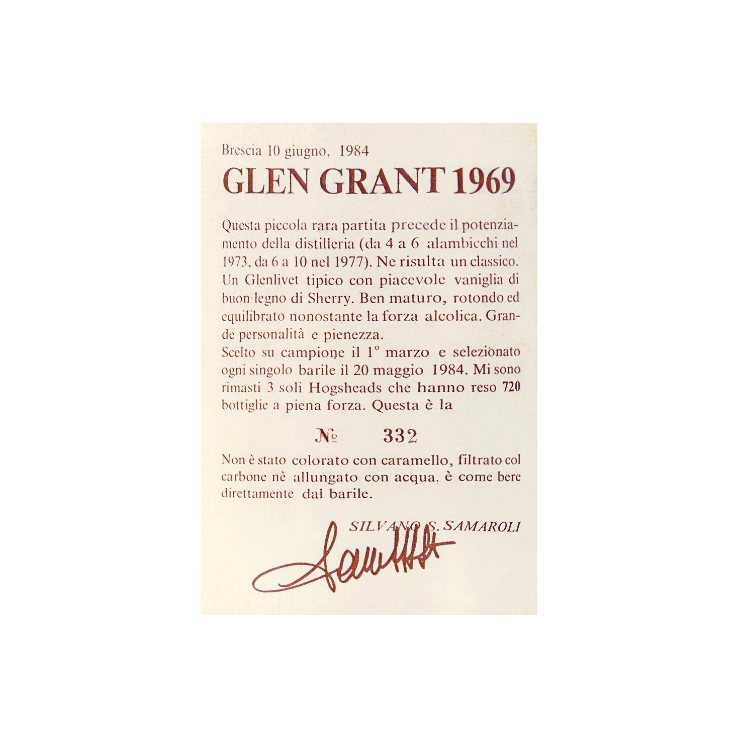 Glen Grant 1969 15 Years Single Malt Whisky 3