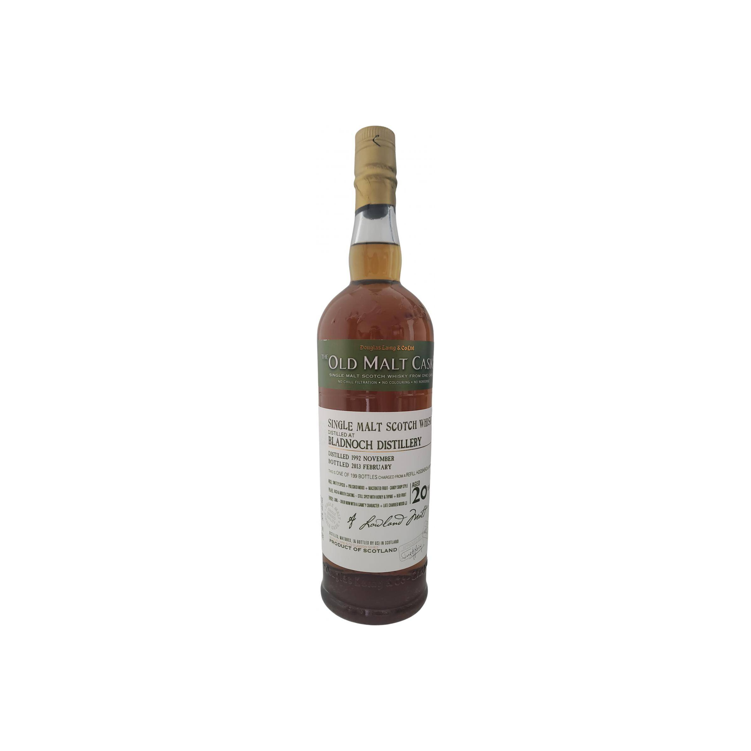 Bladnoch Old Malt Cask 1992 20 Years Single Malt Whisky