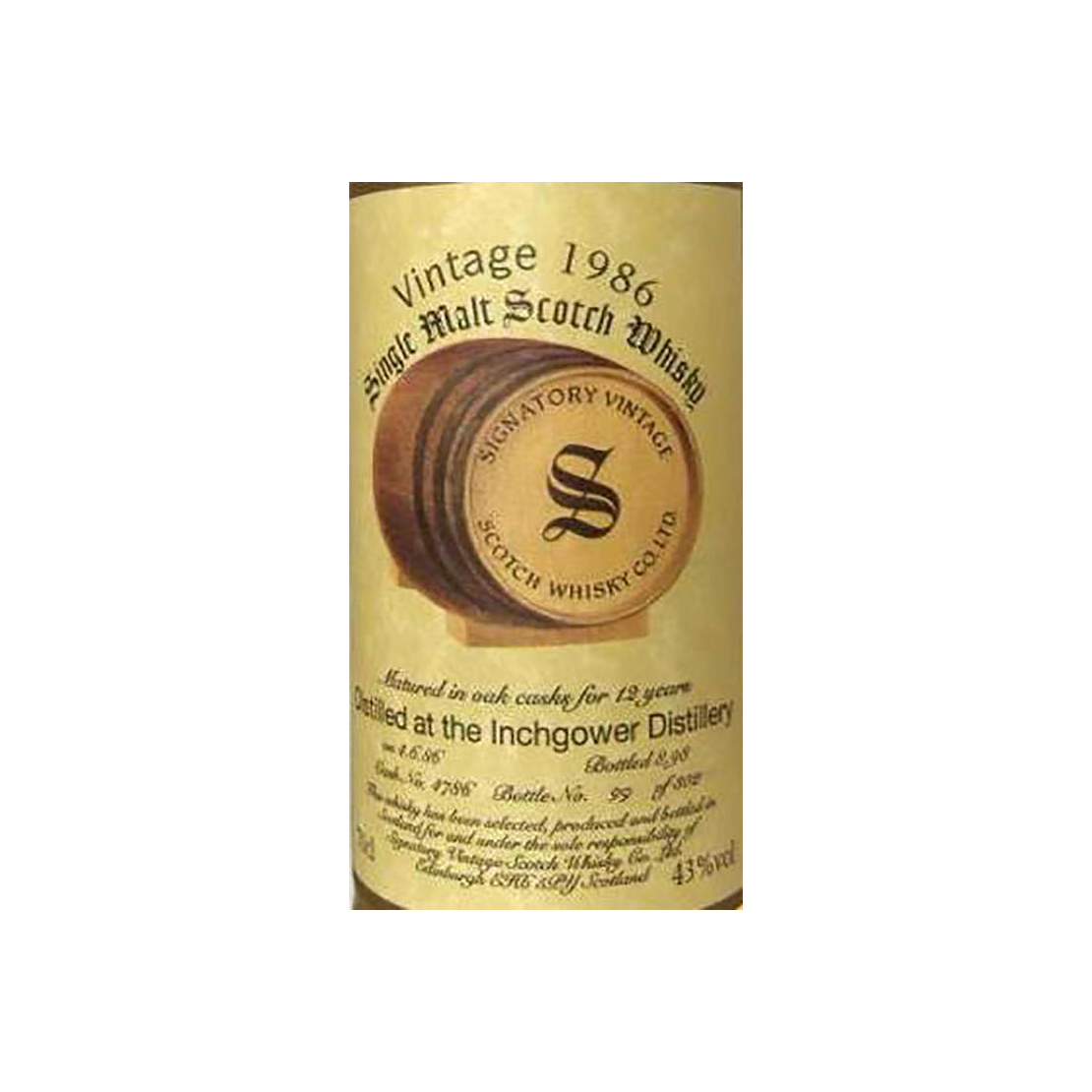 Inchgower Vintage Collection 1986 12 Years Single Malt Whisky
