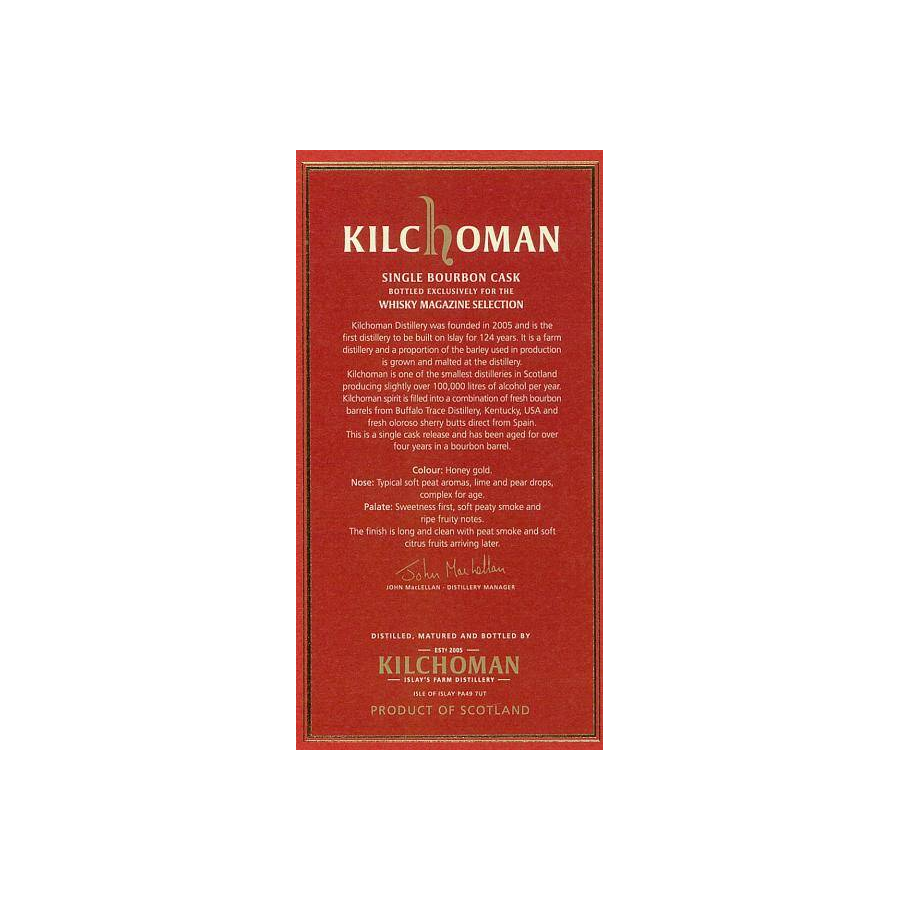 Kilchoman 2008 4 Years Single Malt Whisky 2
