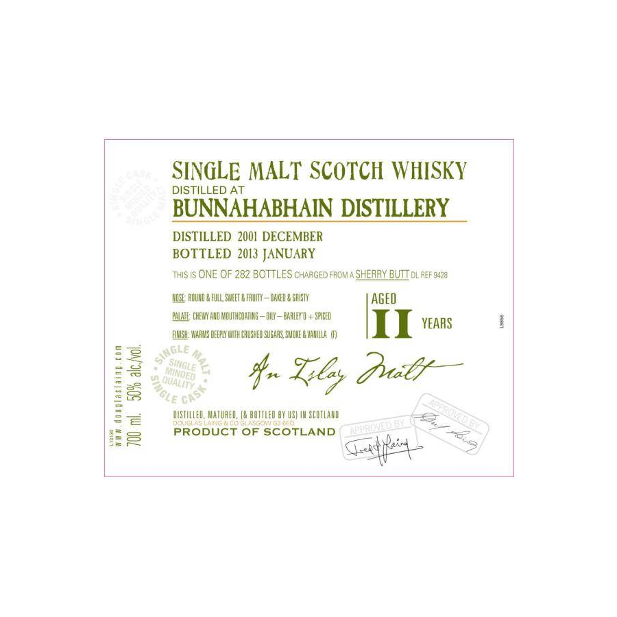 Bunnahabhain Old Malt Cask 2001 11 Years Single Malt Whisky