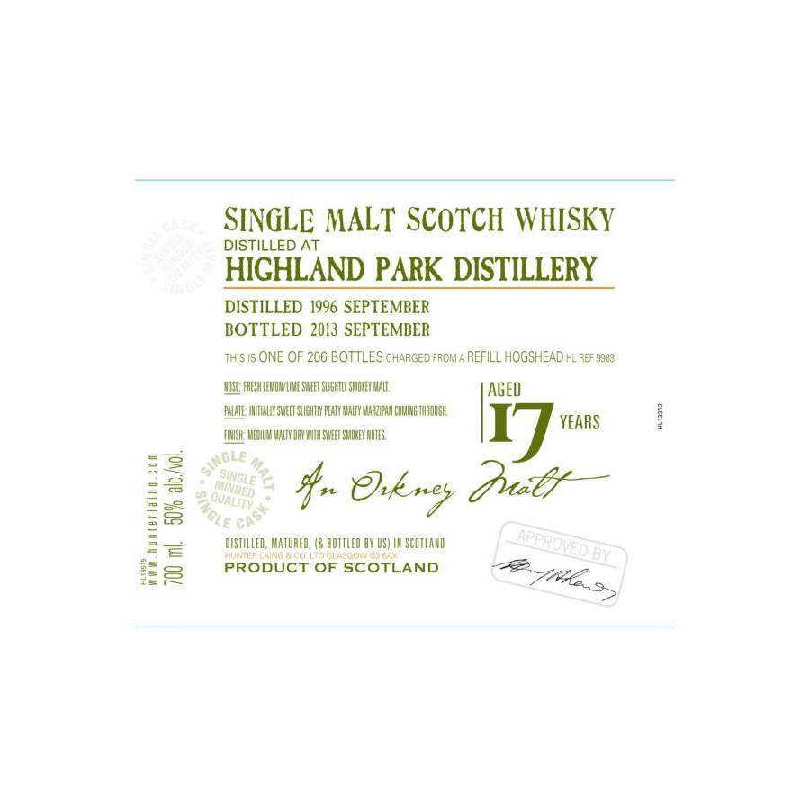 Highland Park Old Malt Cask 1996 17 Years Single Malt Whisky 2