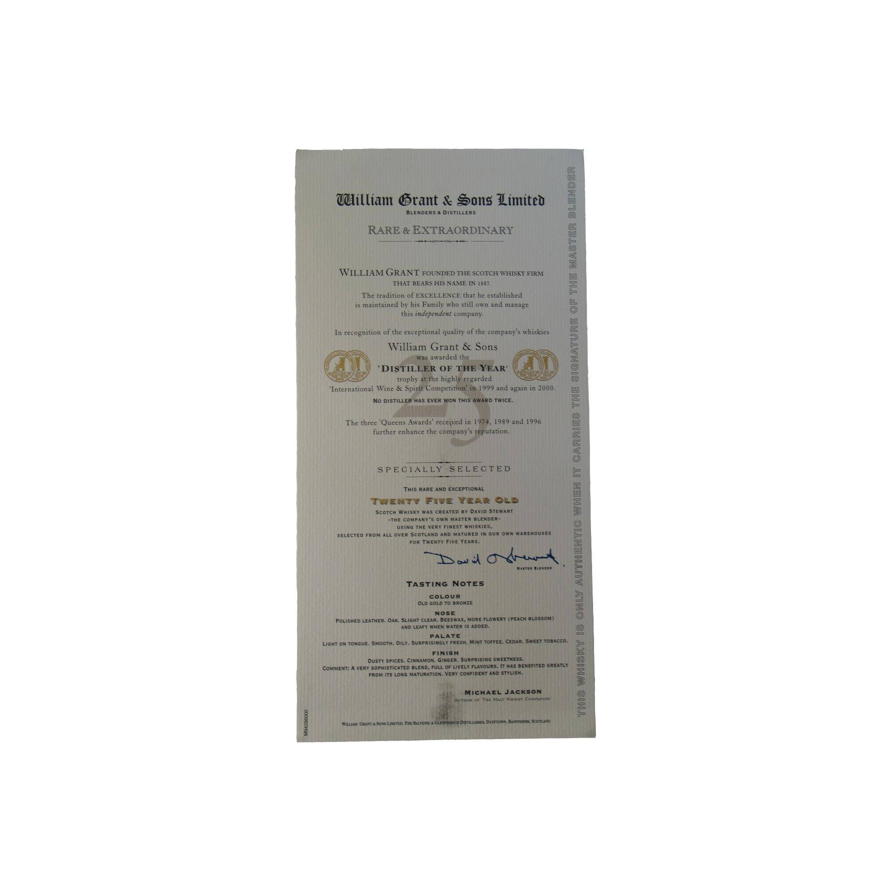 William Grant & Sons Limited Rare & Extraordinary 3