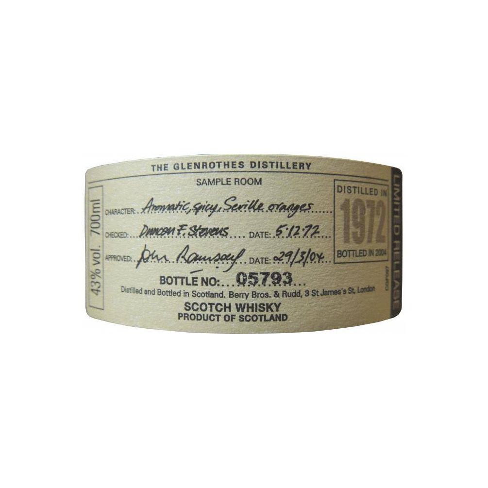 The Glenrothes 1972 31 Years Single Malt Whisky